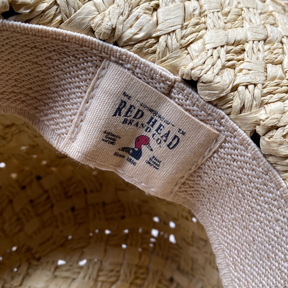 RedHead Straw Hat with Dark Brown Leather Band - Picture 5 of 10